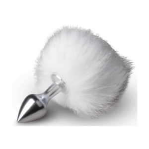 Anální kolík Bunny Tail Plug No. 1 - Silver/White